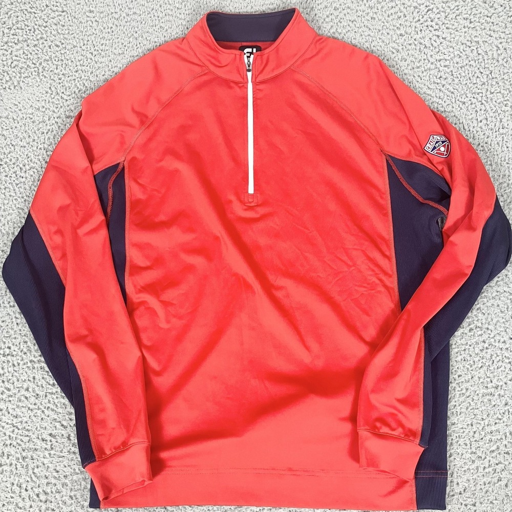 FootJoy Pullover Mens Large Red Quarter Zip Golf Lightweight Stretch Craigowan